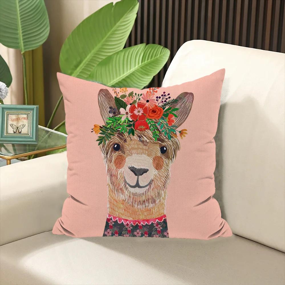 Чехол на подушку с животными и цветами  ×  Набивные подушки Декоративные подушки для дивана Наволочки Элегантные чехлы для комнаты Сон