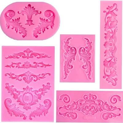 Кружевной топпер для кекса, форма для мастики, форма для кружева-свитка, украшения для торта, рельефная форма, форма для мастики