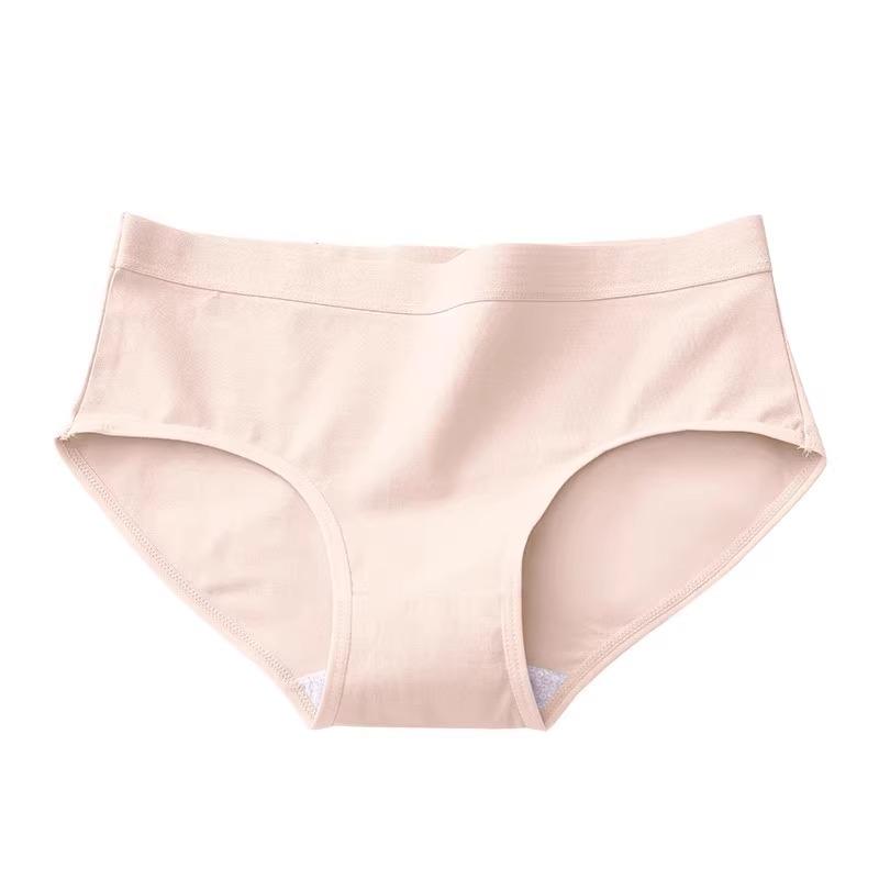 Women's Seamless Cotton Panties - Solid Color, Soft, Breathable, Sporty Style