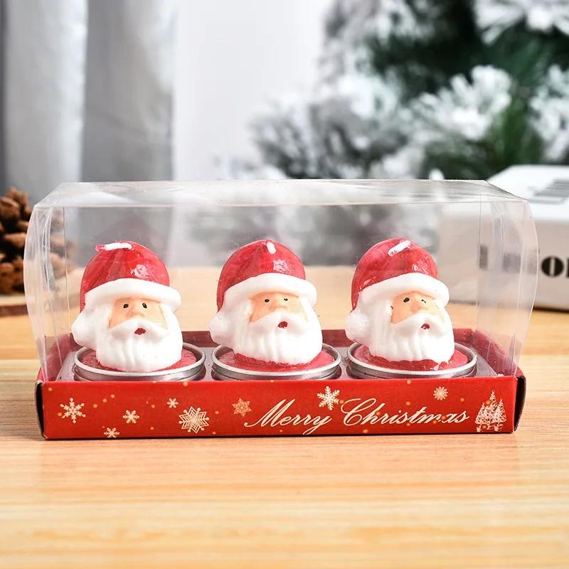 3pcs Creative Christmas Snowman Gingerbread Man Christmas Candle Aromatherapy Gift Set Home Decoration Handmade Birthday Gifts