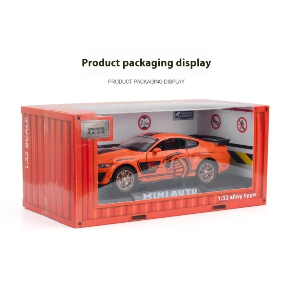 With Display Base 1/32 Alloy Die-cast Mustang Automobile GT500 Car Model Simulation Sound and Light Children's Toy Car Boy Gift Christmas Gift