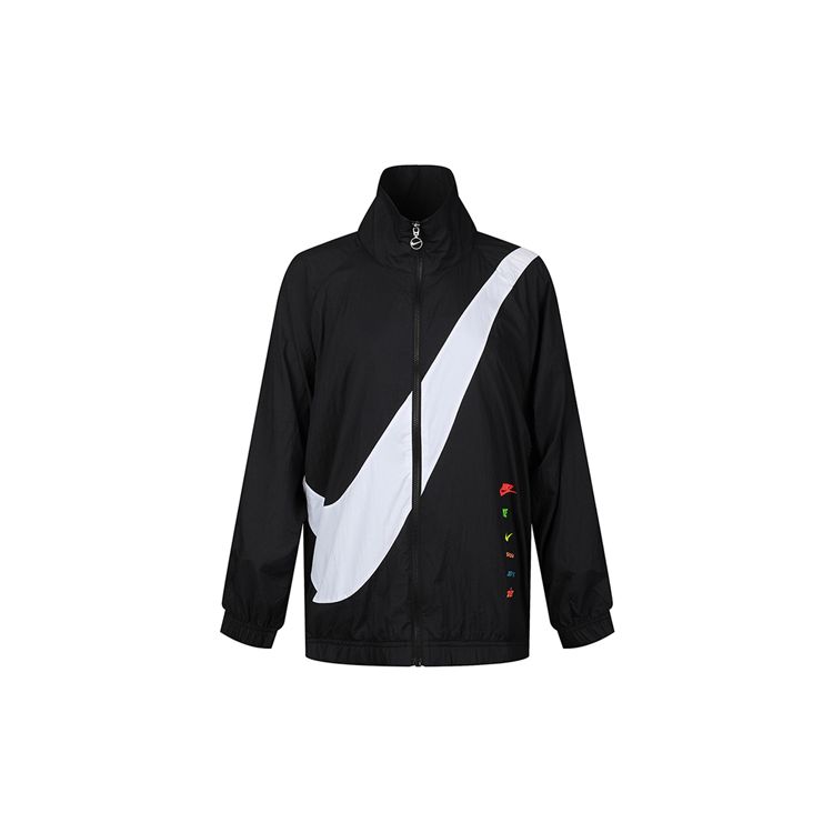 Nike Спортивная одежда Swoosh Woven Куртка с длинными рукавами для женщин Весенние куртки Черный DA0981-010