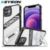 KEYSION Противоударный чехол для iPhone 12 Pro Max Прозрачный ПК + Силиконовый KickStand Противоскользящий чехол для задней панели телефона для iPhone 11