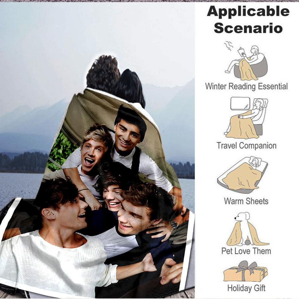 1 шт. Фланелевое одеяло One Direction, Мягкое, Дружелюбное к коже, С цифровой печатью, Различные размеры в наличии для семьи, друзей, на день рождения