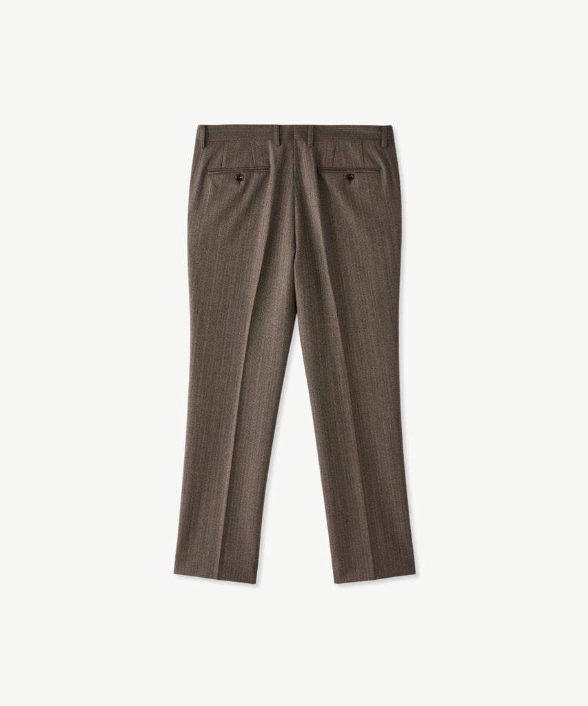 STCO Wool Herringbone Formal Pants_Brown (Classic Fit)_Sslxa62Chh
