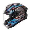 Motorcycle Helmet Full Face F17 GLANZ Blue Gray (Size XL)
