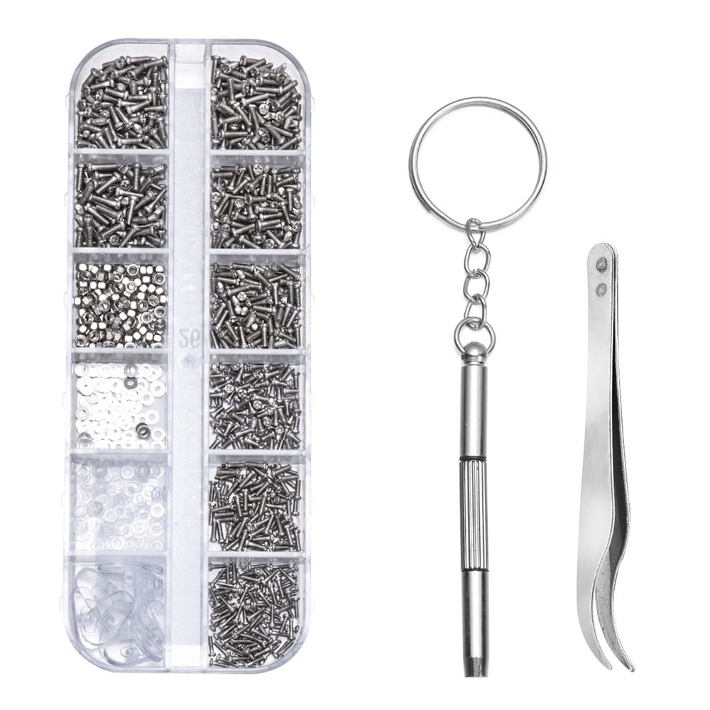 Tweezer 5 Pairs Nose Pads Tiny Screws Eyeglass Repair Kits Stainless Steel Sunglasses Repair Tools