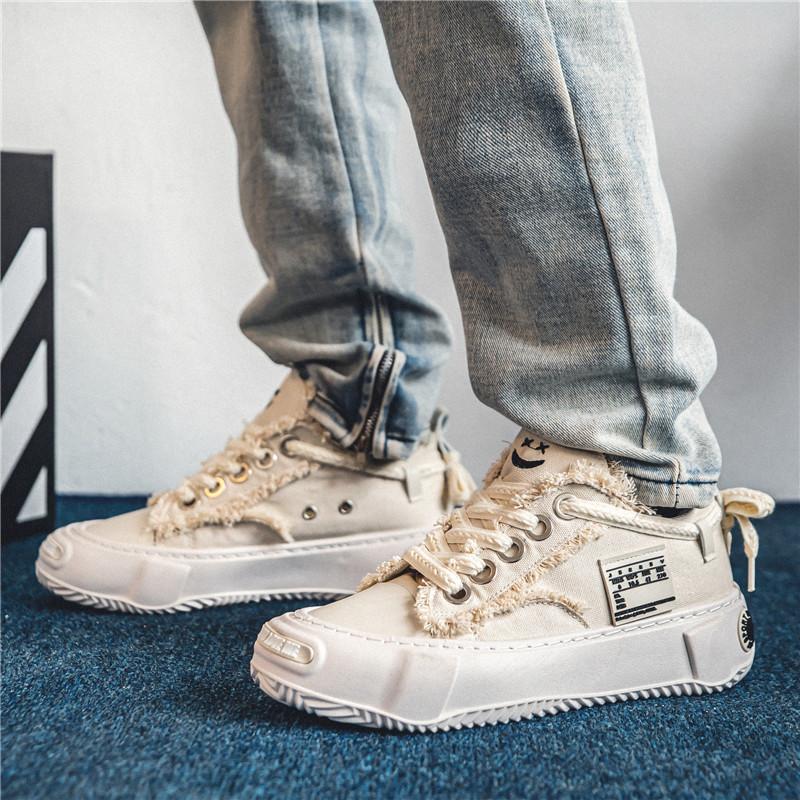 Парусиновые туфли для мужчин 2024 года, модные удобные мягкие повседневные кроссовки на шнуровке, плоская толстая подошва, летние вулканизированные туфли для женщин, черные