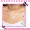 SALLY ROSE Sanrio Hello Kitty Birthstone Necklace Silver Plated Hello Kitty Necklace with Birthstone Officially Licensed Crystal 18" - Product, Brass,