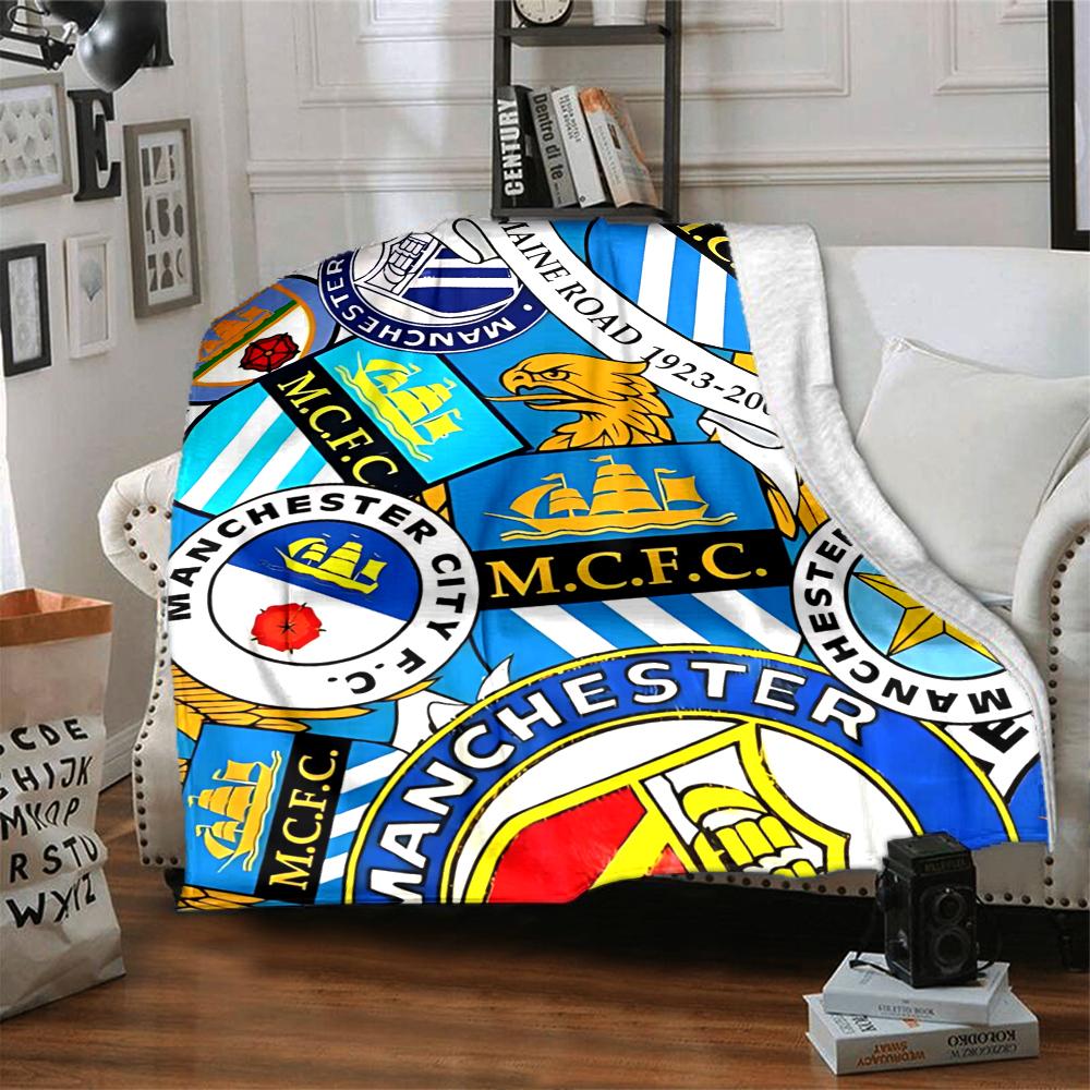 Manchester City Crests Blankets Flannel Printed Breathable Warm Throw Blanket for Home Office Bedspreads 0708a21