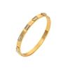 Yori Delicate Bling Cubic Zirconia Smooth Bracelet Bangle Women Minimalist 18k Gold Color Texture Charm Jewelry