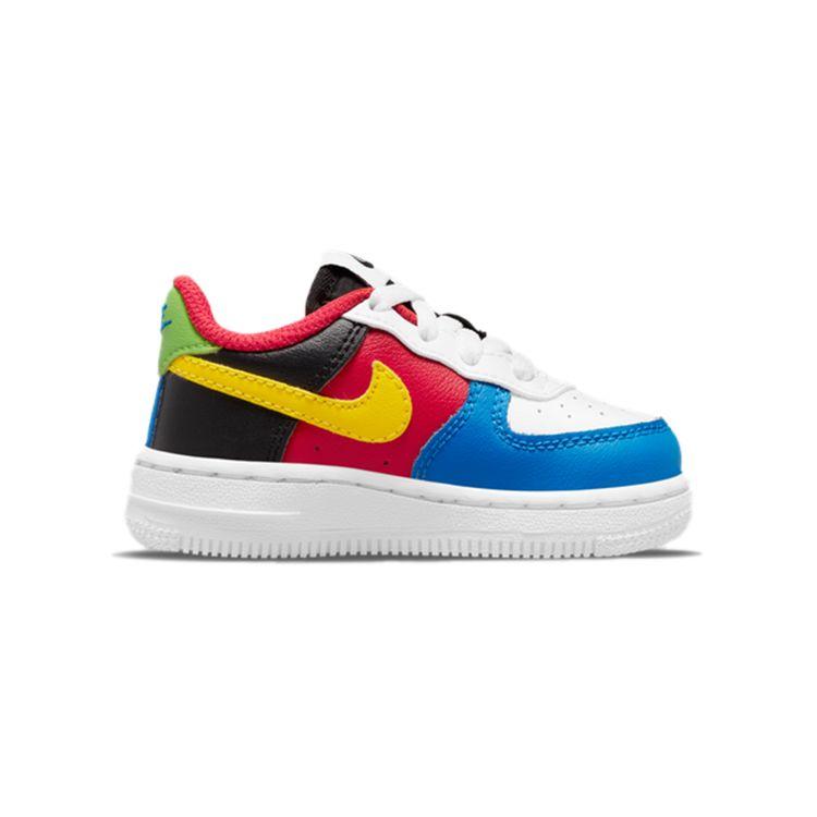 UNO x Nike Air Force 1 Low TD 50-летие Детские кроссовки Белый Желто-лаймовый Университетский красный DO6636-100