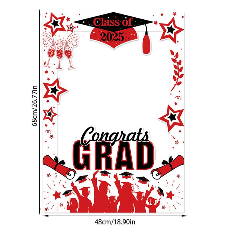 2025 Выпускной Фотобудка Реквизит Рамка Баннер Для Выпускников 2025 Декор Для Празднования Выпуска Фотофон Реквизит Товары Для Вечеринки