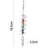 18.5/17.5cm Faux Crystal Suncatcher Hanging Decor Spiral Tail Gazing Ball Healing Chakra Stone Rainbow Prism Pendant Ornament