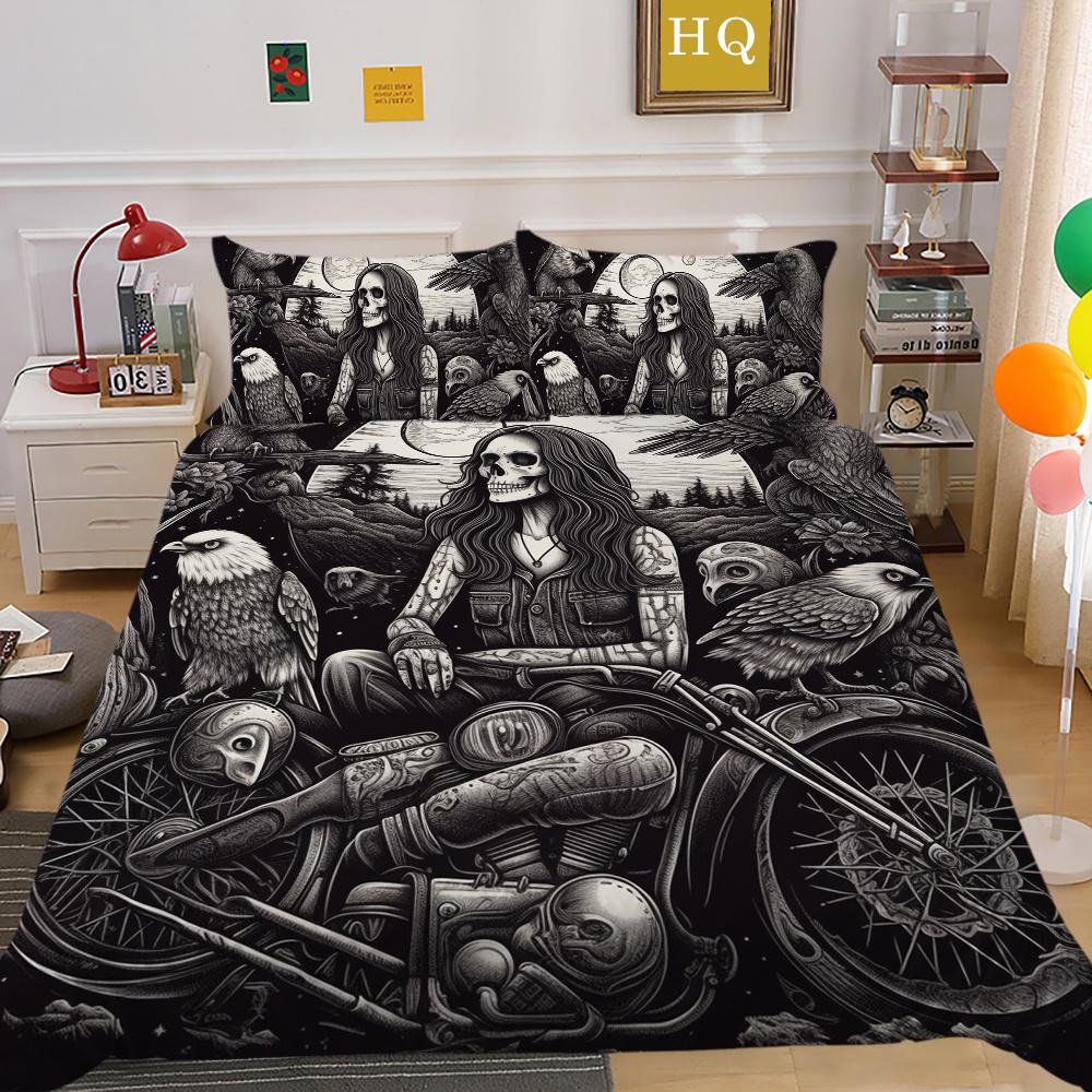 3D Красота Череп Печати Постельная Одежда Твин Размер Полиэстер Покрывала Подростковый Дизайн Модный Домашний Текстиль