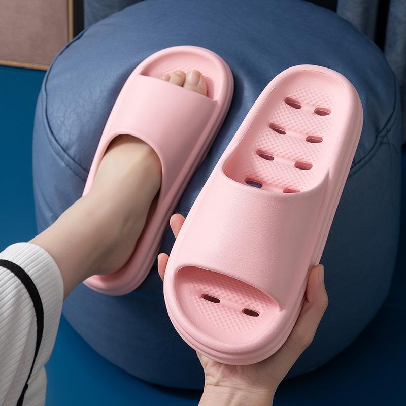 Family Slippers Women's Thick Soles Anti-slip Summer Bathroom Couples Anti-slip Soft Soles Indoor Sandals for External Wear
