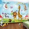 Настенные фотообои 3D с изображением животных из мультфильмов для мальчиков и девочек, фон для детской спальни, настенная бумага