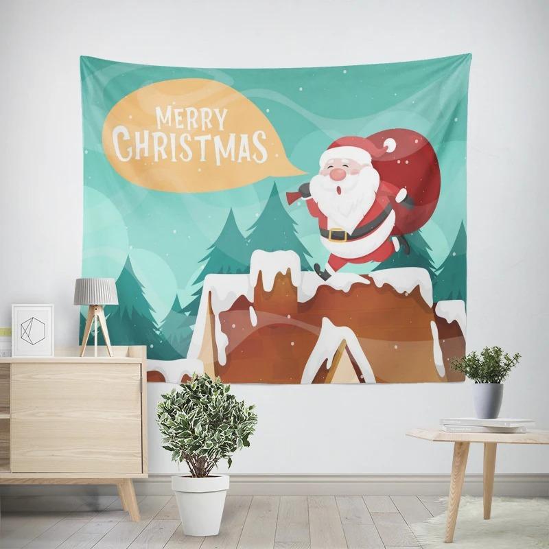 Новогодняя Рождественская Ночь Санта-Клаус Узор Гостиная Спальня Декоративный Гобелен