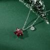 Red Zircon Star Korean S925 Sterling Silver Necklace - Luxury Christmas Clavicle Chain for Women