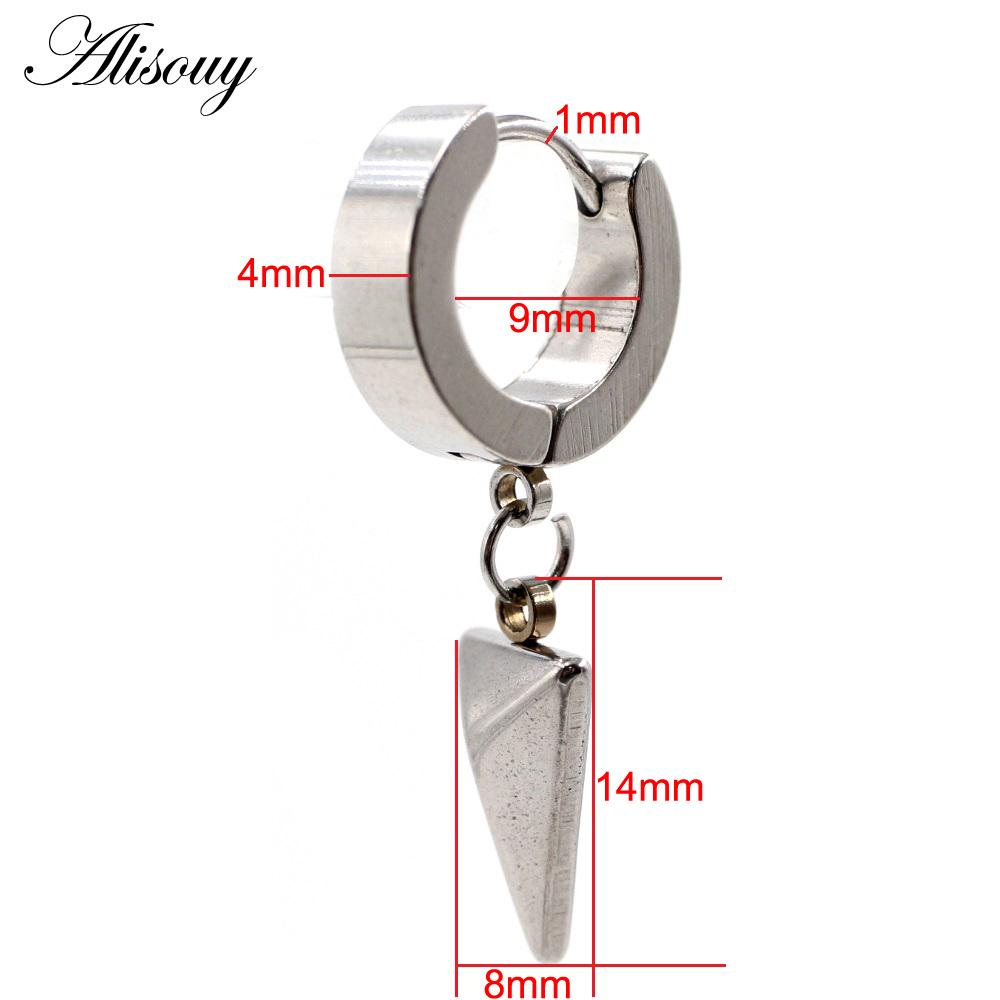 Alisouy 2 шт. серьги-гвоздики Huggie Hoop из нержавеющей стали для женщин и мужчин, треугольные серьги-подвески в стиле панк-хип-хоп, готические серьги