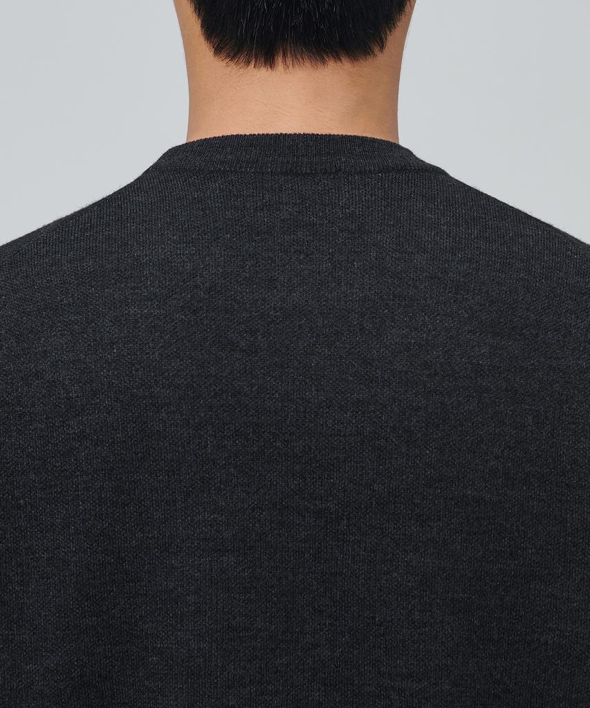MUSINSA STANDARD Minimal Crew Neck Knit [Charcoal Gray]