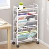 Mobile Slanted Bookshelf & Storage Cart with Wheels
