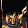 15/30pcs Stainless Steel BBQ Skewer Holder Portable Vertical Grill Rack Grilling Tool  Meat BBQ