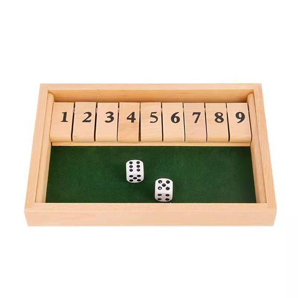 Party Supplies 4 Players 4 Sided 10 Number Wooden Dice Board Game Flaps & Dices Game Shut The Box