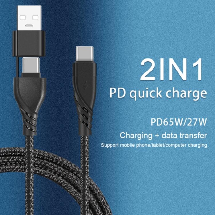 Кабель USB Type-C, Поддерживает USB-A на TypeC, Type-C на Type-C Быстрая зарядка 65 Вт и