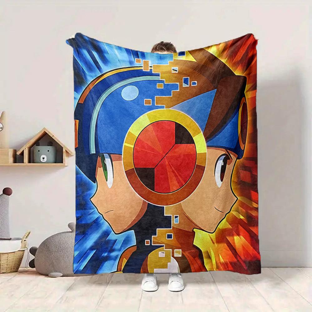 1Pc Cyberpunk Hero Profile Blanket Soft And Comfortable Casual Warm Camping Travel Christmas Halloween Xmas Gift M929165