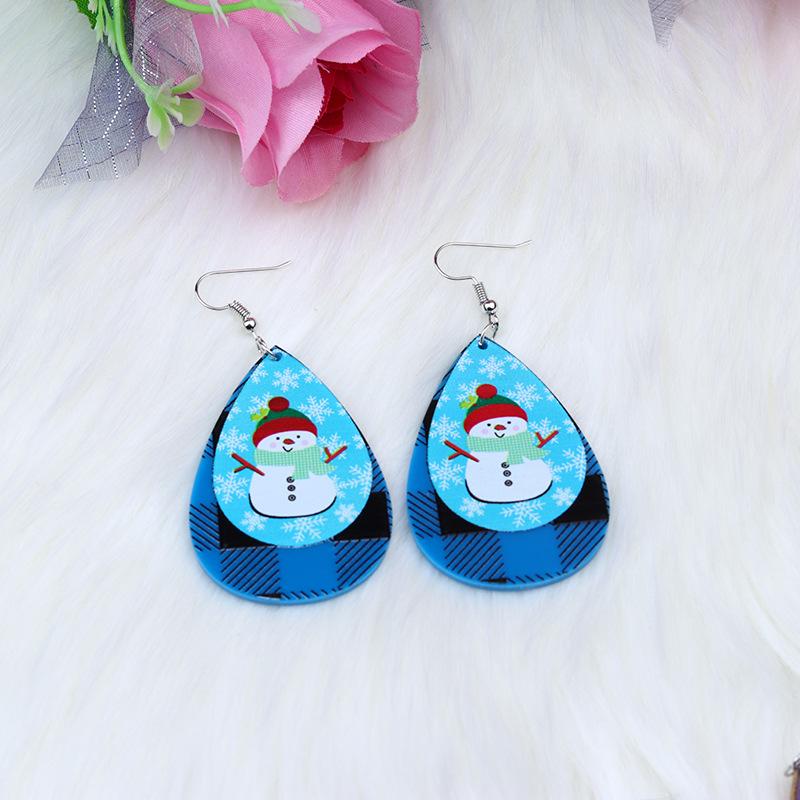 Snowman & Reindeer Christmas Teardrop Earrings