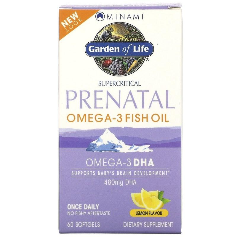 Supercritical Prenatal Omega-3 Fish Oil Lemon 60 Softgels, 60 Tablets, 1 Count