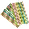 Set of 50 Multicolored Striped Paper Straws for Party, Birthday, Cocktail - Size 20 Cm