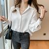2022 Long Sleeve Tops Fashion Striped Shirts Women Blouses Spring Autumn White Blouse Turn Down Collar Blusas Clothes 23982