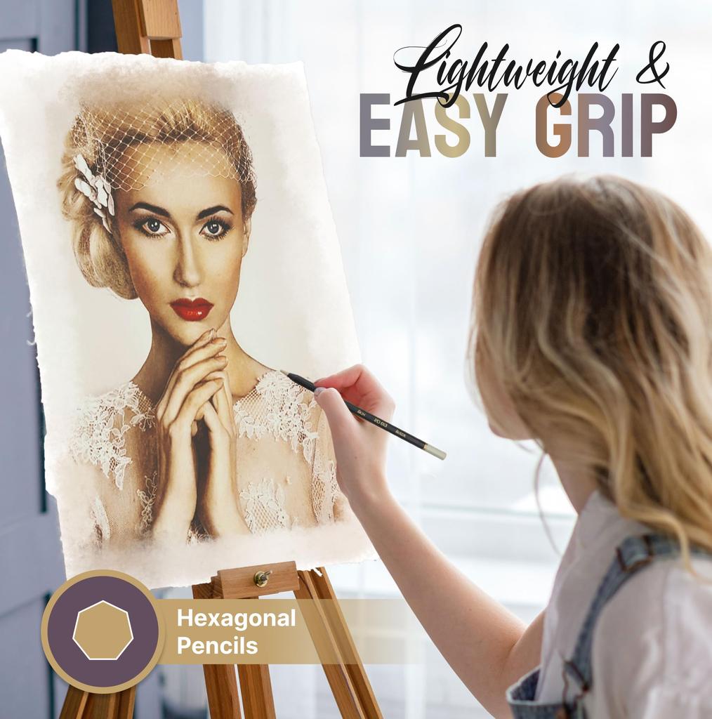 Medihealth 1 Карандаши цветные для взрослых «Черная вдова» для портретов и тонов кожи, художественные цветные карандаши, полный цветовой диапазон с рейтингом светостойкости - -