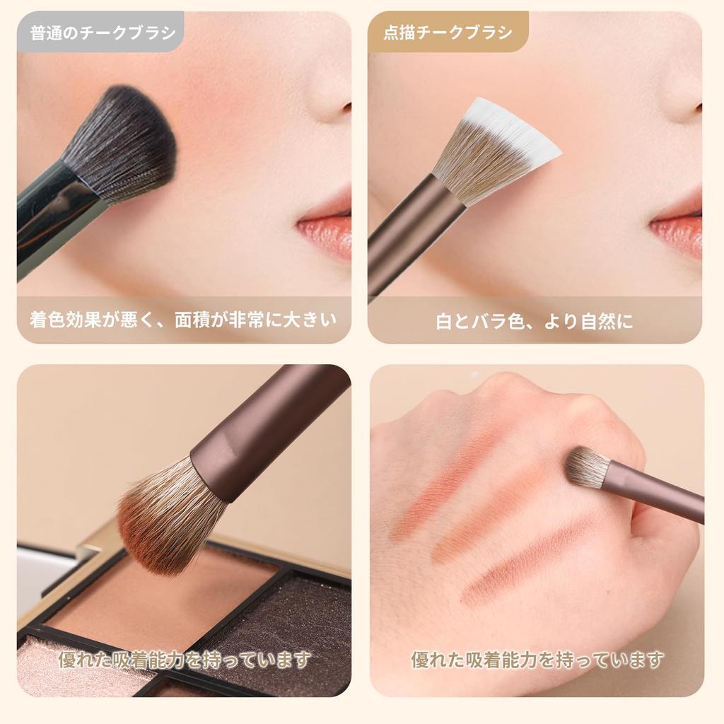 MSQ Makeup Brush Set of Popular and Concealer Soft Fiber Portable and Mocha Makeup Brushes with Dense Bristles for Excellent Powder Pickup 10, Blush,