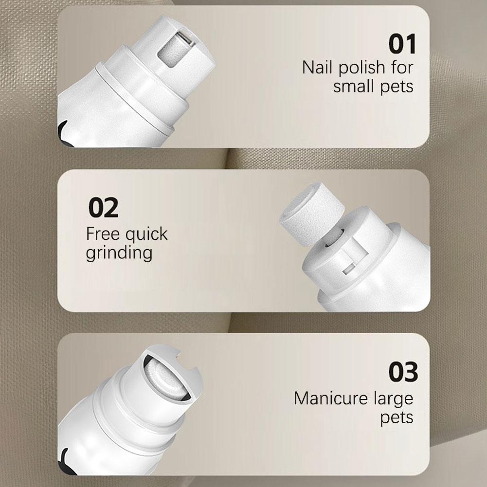 Машинка для стрижки когтей для питомцев, 3 скорости, перезаряжаемая, триммер для когтей кошек, электрические кусачки для ногтей, портальная безболезненная машинка для стрижки когтей собак для собак кошек