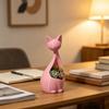 Украшение для цветочного горшка, в форме кошки, напечатанной на 3D-принтере, Компактный размер, Двойная функция: Цветочный горшок и Контейнер для хранения, для дома, офисного стола