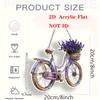Acrylic 2D Flat Lavender Bike Decorative Pendant Catcher - 20cm X 20cm Vintage, Perfect for Home & Garden Decorations, Cafe