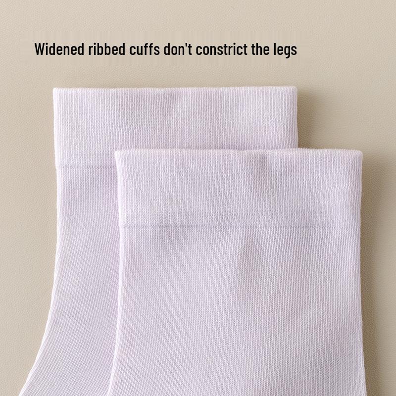 Women's Mid-Calf Pure Cotton Anti-Pilling Socks - Thin, Loose-Fit, Trendy for Spring/Summer/Postpartum
