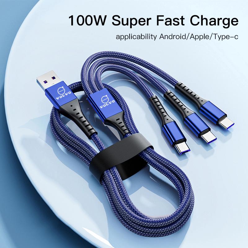 100W QC3.0 PD Mini Car Charger Fast Charging Car USB Type C Charger For Volvo V90 EX30 C40 S40 S80L XC-Classic C70 CX70 Rdesign
