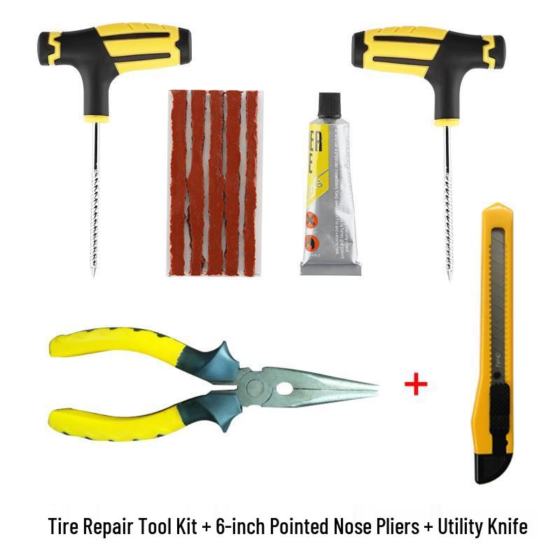 Набор для быстрого ремонта: Клей для вакуумной накачки шин автомобиля и мотоцикла и набор аварийных инструментов