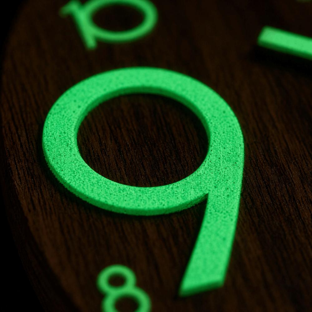 Silent Luminous Wall Clock Wooden Quartz Wall Clock Minimalist Glowing Hanging Clock Bedroom