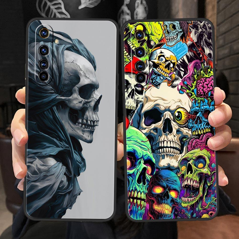 Skeleton Skull Case For Realme C67 C63 C55 C53 C35 C25 C21 GT 2 3 5 6 10 11 12 13 Pro Plus 5G Soft TPU Phone Cover Fundas Capas