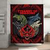 Фэнтези Занавеска для душа с драконами Dungeon Dragons Tyranny Тяжелая ткань Нескользящие кольца-крючки Для украшения ванной комнаты В красном Бл
