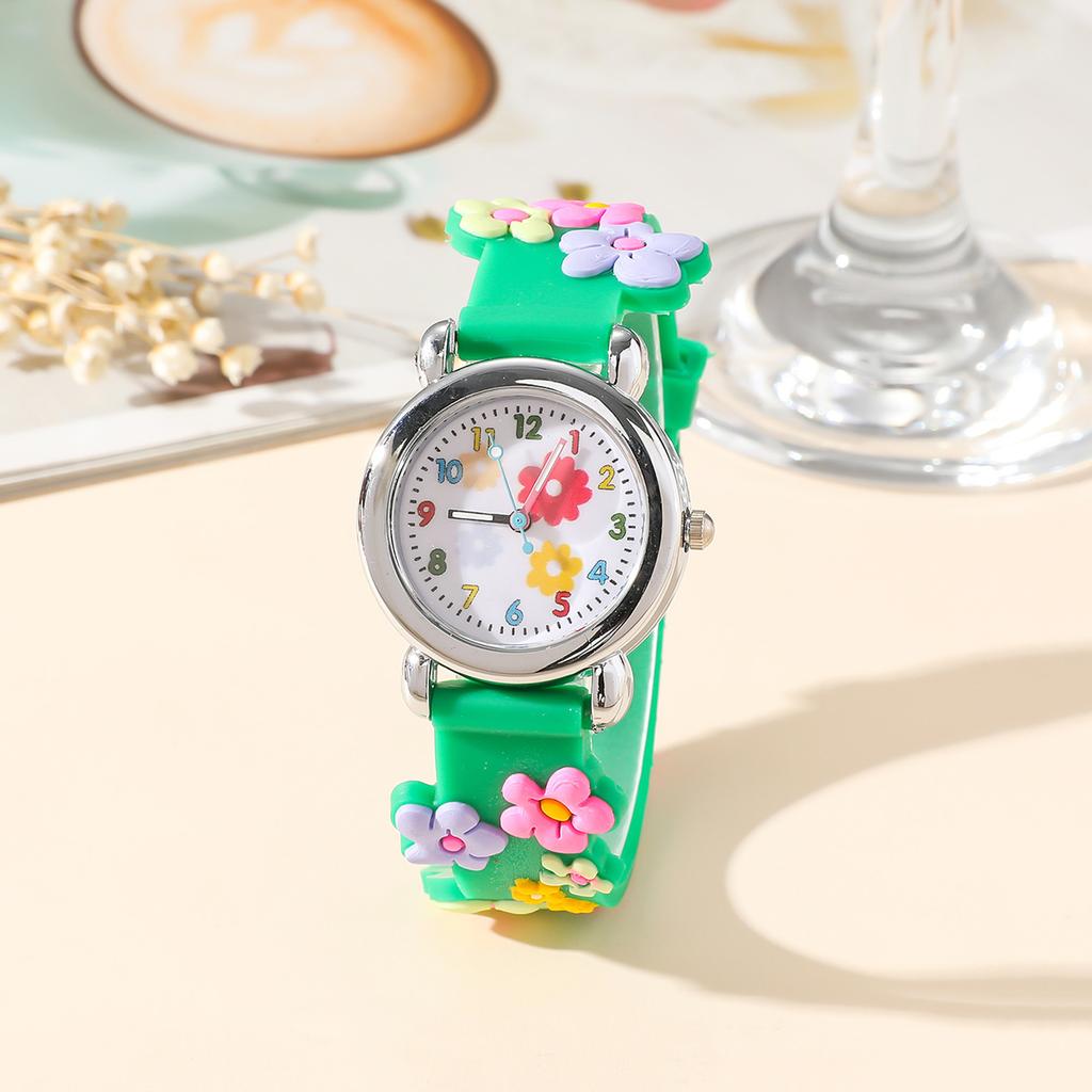 Cute and Creative Flower Shaped Children's Quartz Watch, Bracelet Necklace Set, Girls' Accessories, Christmas and New Year Gifts