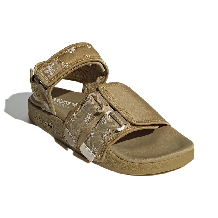 Adidas Originals Adilette Sandal 4.0 Fabric Comfortable Lightweight Beach Sandals Unisex Sandals Khaki HP9114