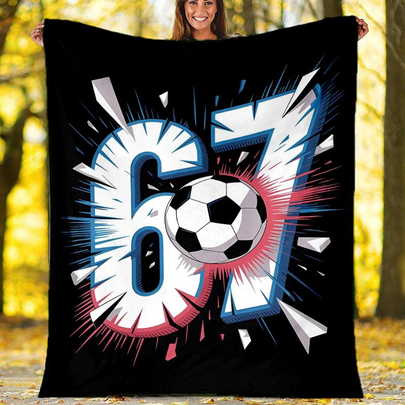 67 Theme Printed Blanket - Perfect for Couch, Bed, Travel & Outdoor Use | Machine Washable, Cozy & Durable.