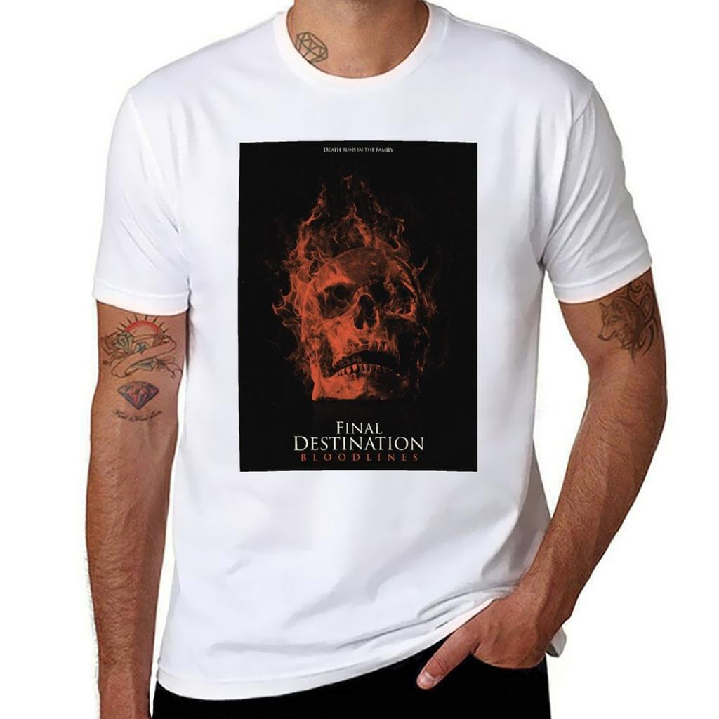 Final Destination: Bloodlines (2025) T-Shirt Black Cotton T-shirt Plain for Man Package Man T Shirt Cotton High Quality T-Shirt
