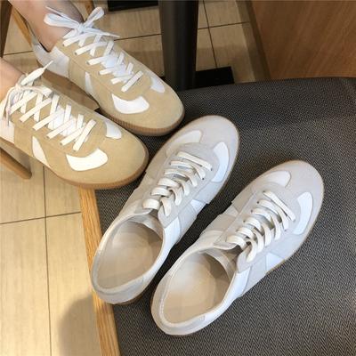 Перейти к весна~ 2025 немецкие тренировочные кроссовки, весенне-летние ретро кожаные на плоской подошве спортивные кроссовки корейская версия на шнуровке повседневные кеды женские